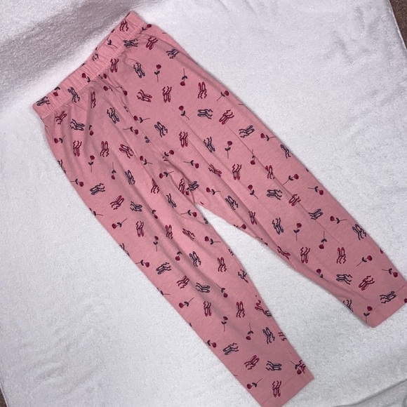 Painting red rhinos pink ballerina 100% cotton dress and leggings size 6/7 - Picture 7 of 11